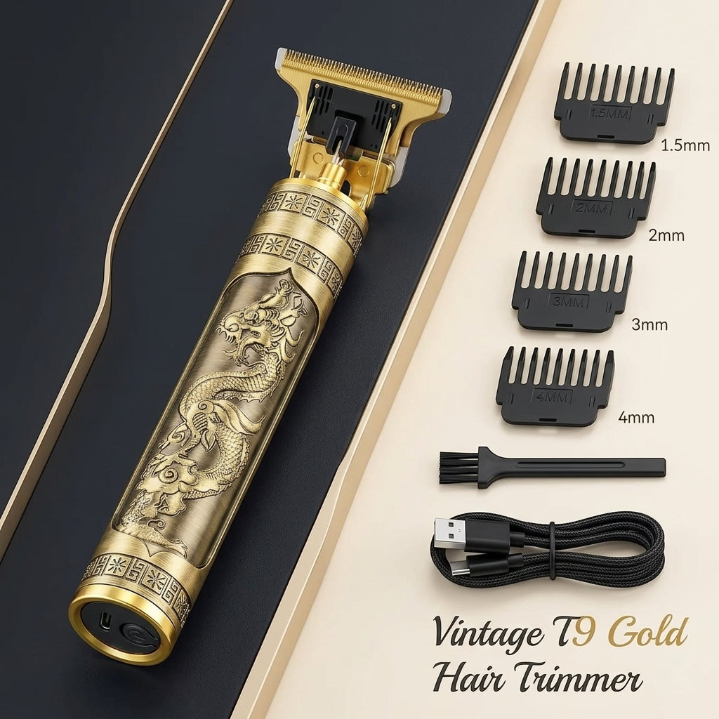 Vintage T9 Gold Hair Trimmer | Dragon Design Beard & Hair Clipper