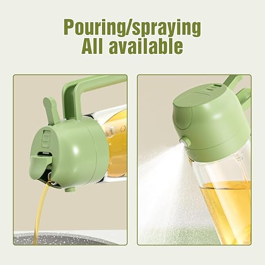 2-in-1 Glass Oil Spray Bottle 470ml | Adjustable Oil Mister & Dispenser for Air Fryer, BBQ & Cooking