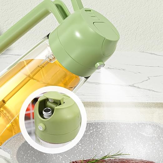 2-in-1 Glass Oil Spray Bottle 470ml | Adjustable Oil Mister & Dispenser for Air Fryer, BBQ & Cooking