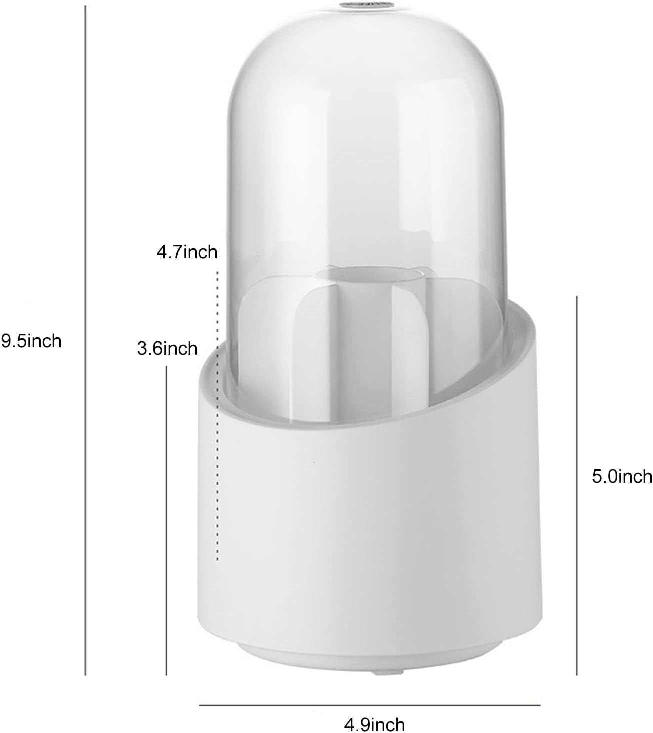 360° Rotating Makeup Brush Organizer with Dustproof Cover | Acrylic Cosmetic Storage Box for Brushes, Lipsticks & Beauty Essentials