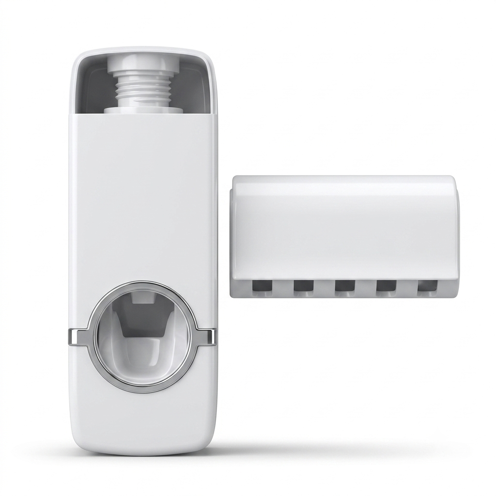 Automatic Toothpaste Dispenser with Toothbrush Holder