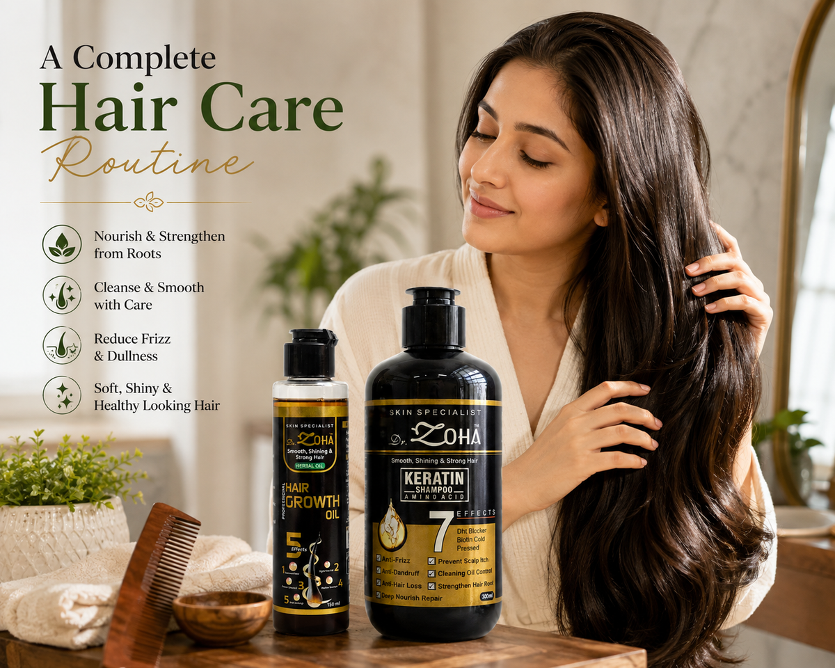 Dr. Zoha Hair Growth Oil & Keratin Shampoo Combo | Herbal Hair Care