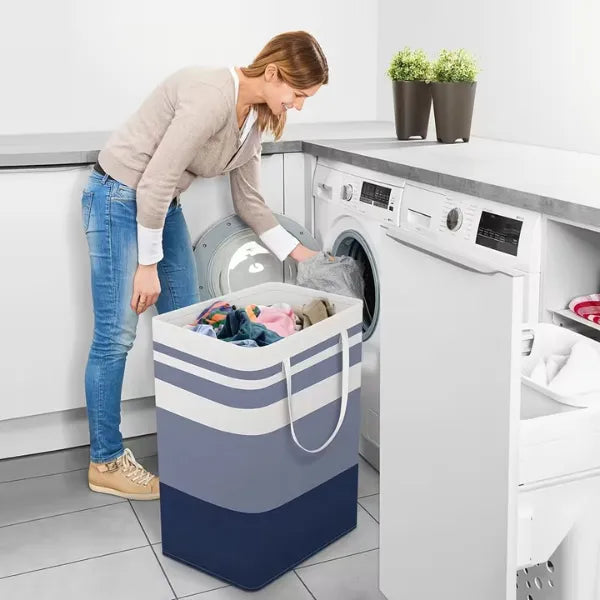 Foldable Fabric Laundry Basket | Large Clothes Storage Hamper with Handles