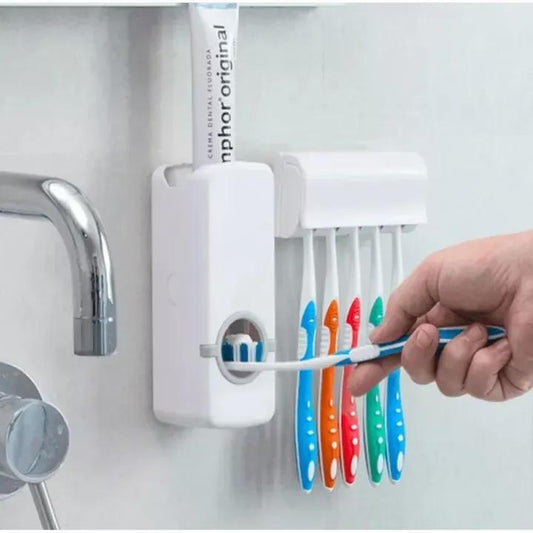 Automatic Toothpaste Dispenser with Toothbrush Holder