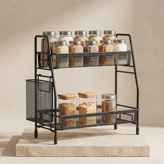 2-Tier Stainless Steel Kitchen Storage Rack | Countertop Organizer Shelf