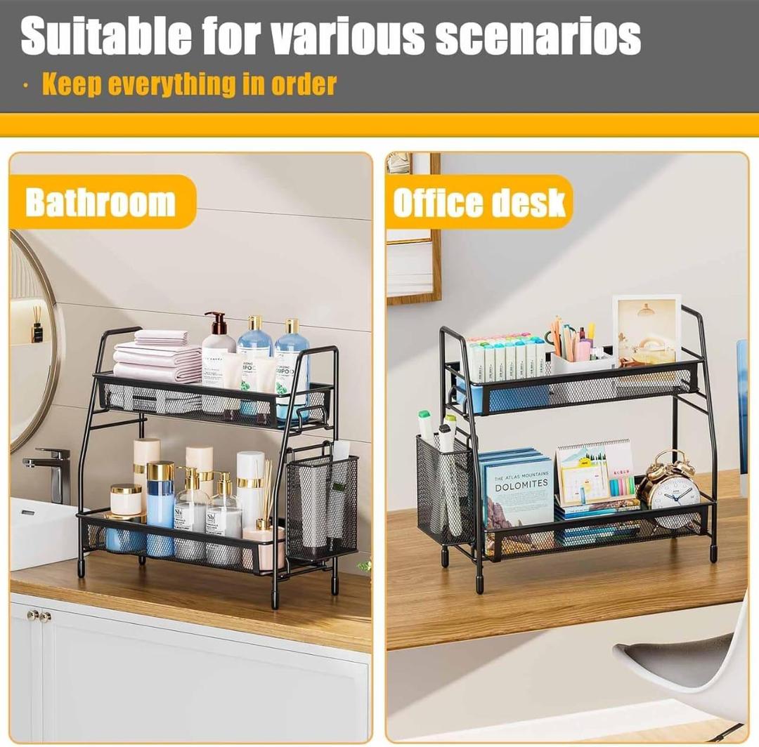 2-Tier Stainless Steel Kitchen Storage Rack | Countertop Organizer Shelf