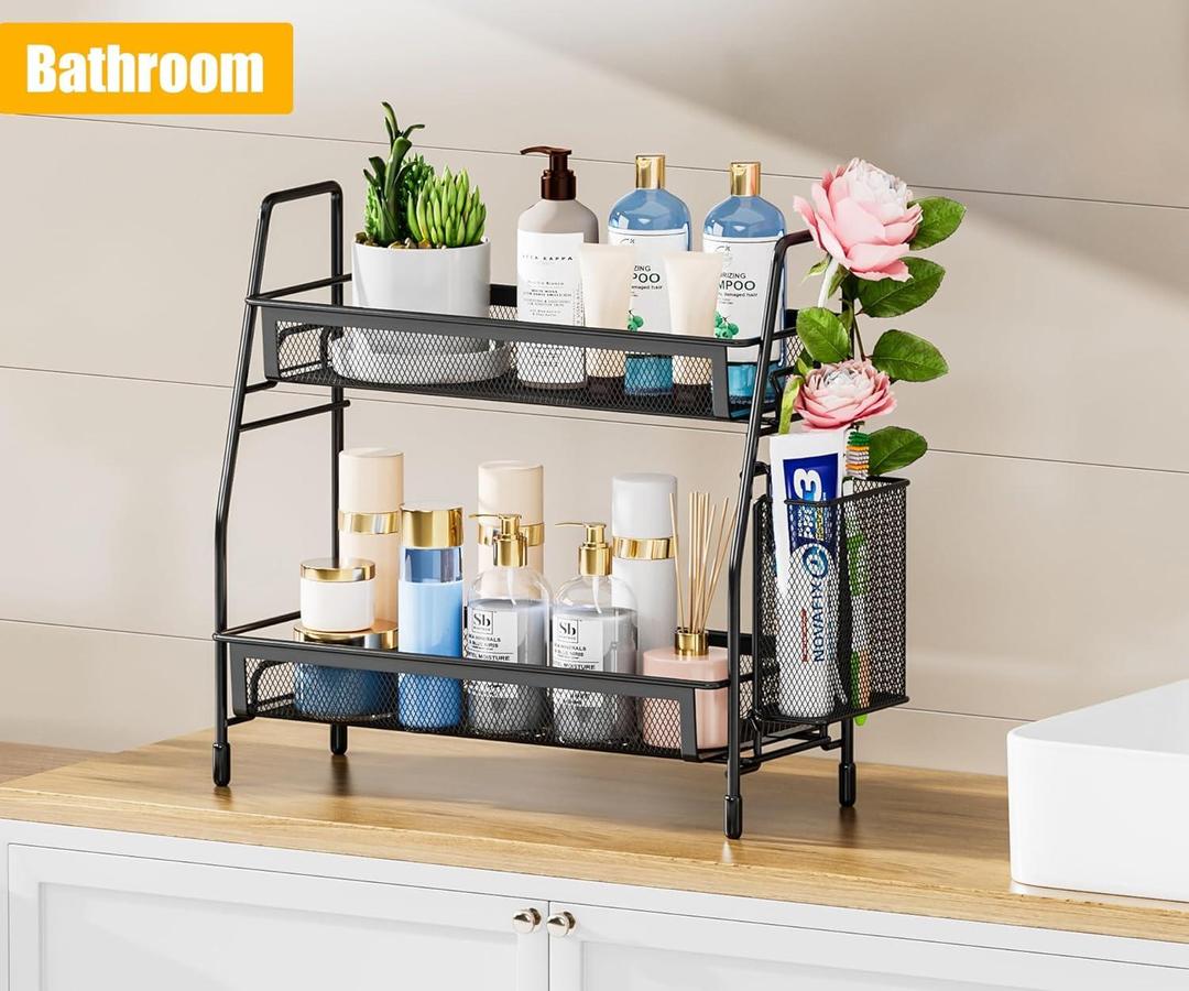 2-Tier Stainless Steel Kitchen Storage Rack | Countertop Organizer Shelf