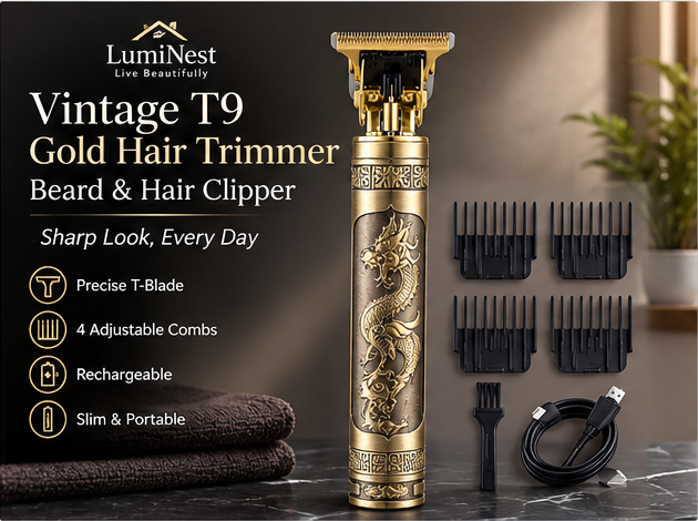 Vintage T9 Gold Hair Trimmer | Dragon Design Beard & Hair Clipper