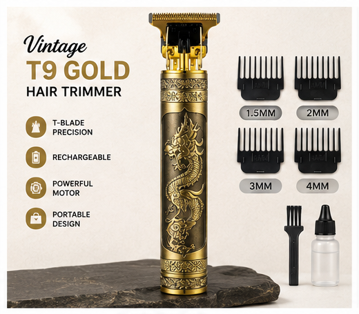 Vintage T9 Gold Hair Trimmer | Dragon Design Beard & Hair Clipper