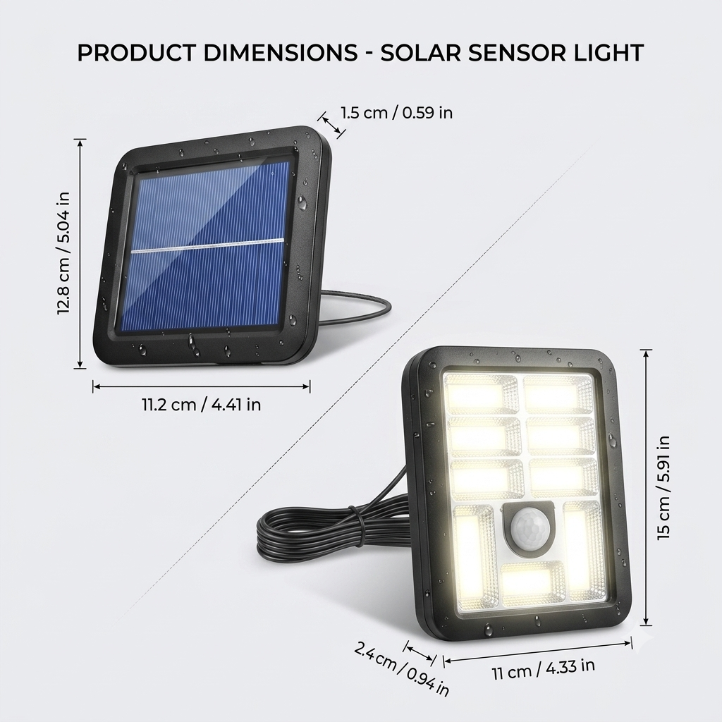 Solar Wall Light with Motion Sensor | Waterproof Outdoor LED Security Light