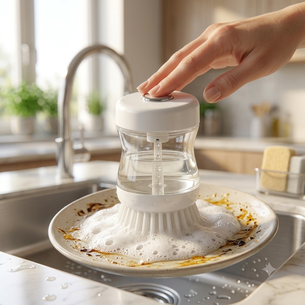 Self Dispensing Dish Cleaning Brush