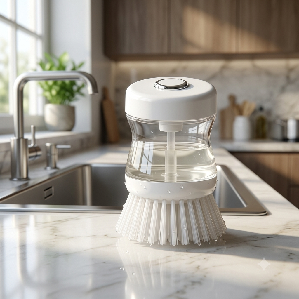 Self Dispensing Dish Cleaning Brush