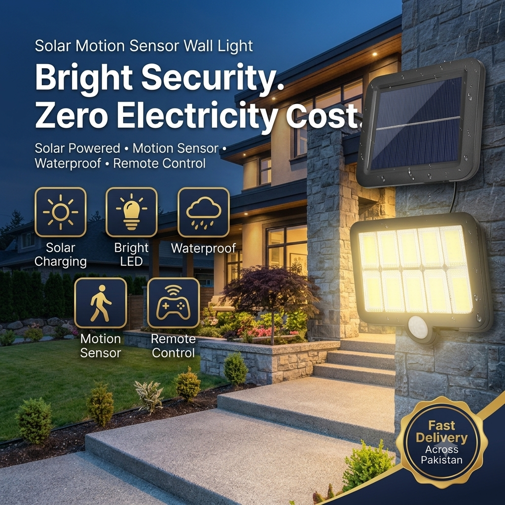 Solar Wall Light with Motion Sensor | Waterproof Outdoor LED Security Light