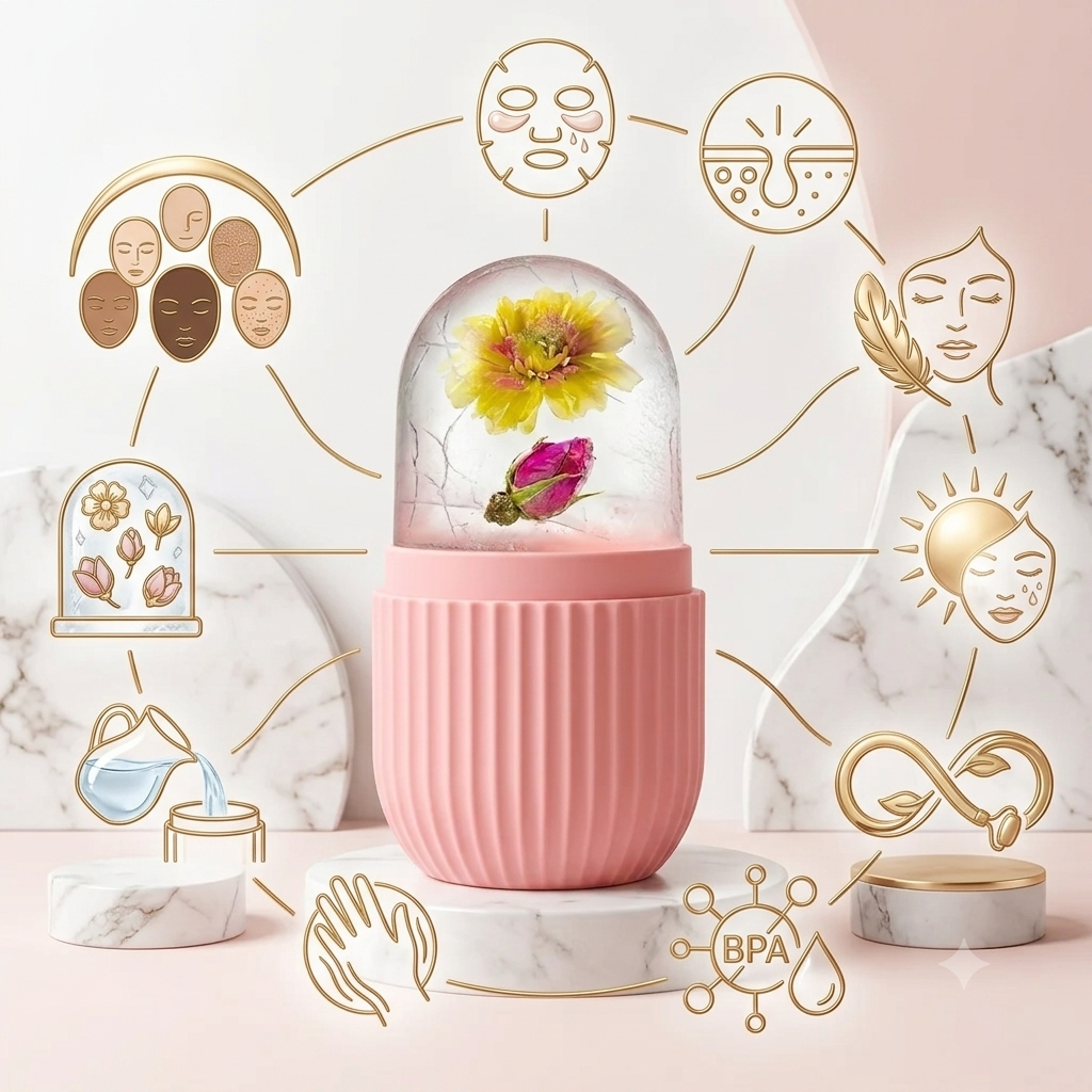 Premium Silicone Ice Face Roller | Cooling Facial Massage Tool