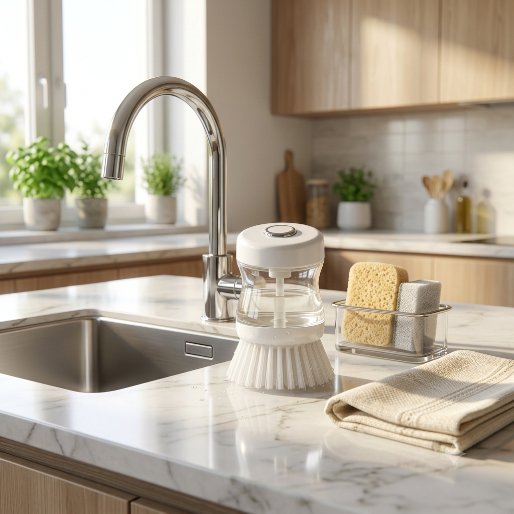 Self Dispensing Dish Cleaning Brush