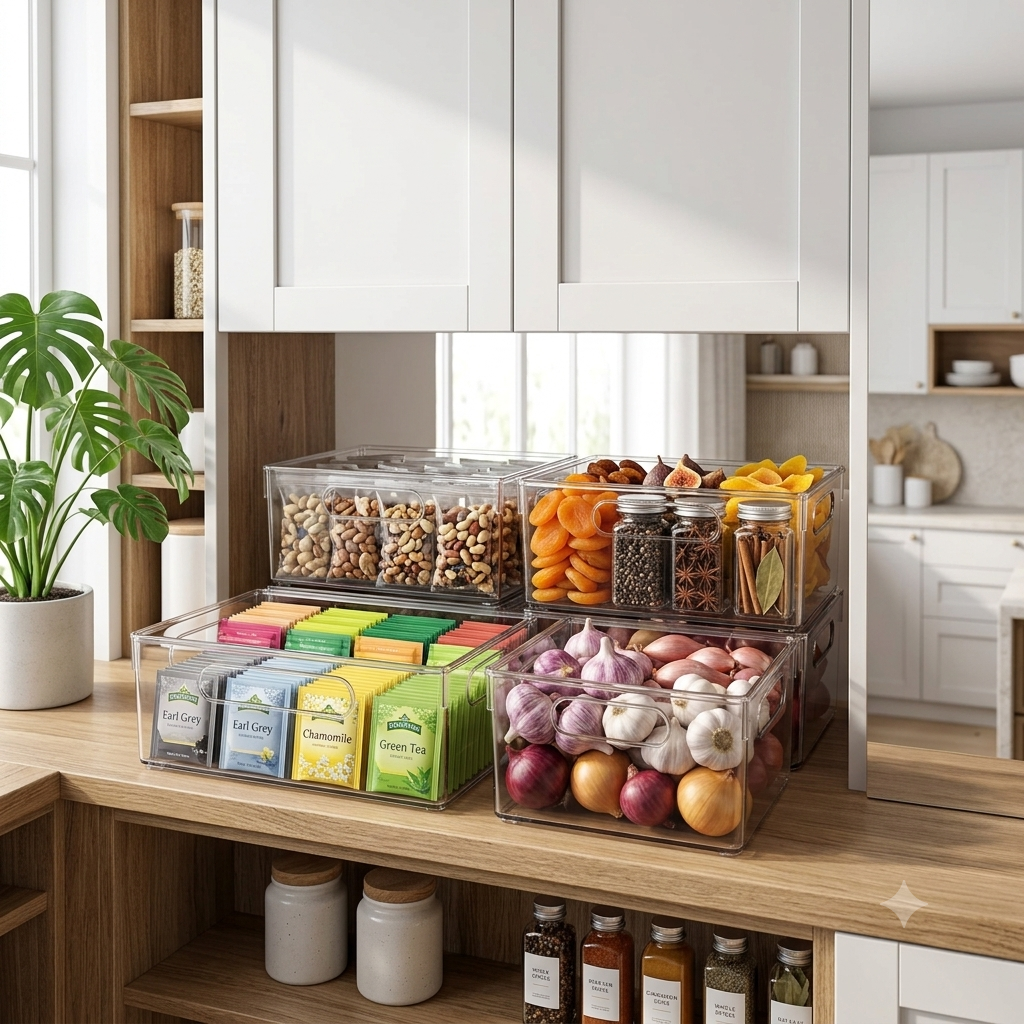 4-Piece Refrigerator Storage Box Set